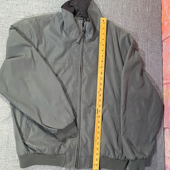 Claiborne Aero Tech Gray Bomber Jacket Mens Large Lightweight Zip-Up Windbreaker - Picture 11 of 12